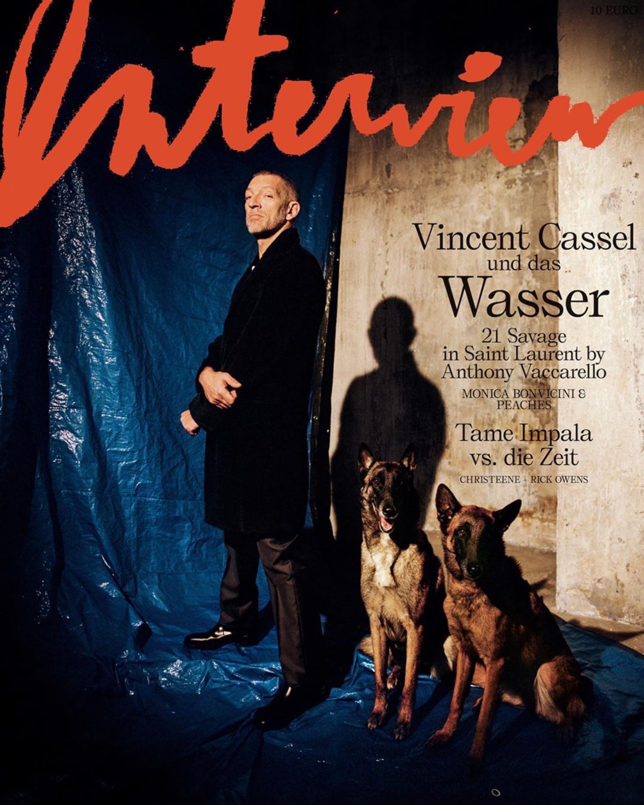 Vincent Cassel, Interview magazine, Dexter Navy, Arthur et Phiippine
